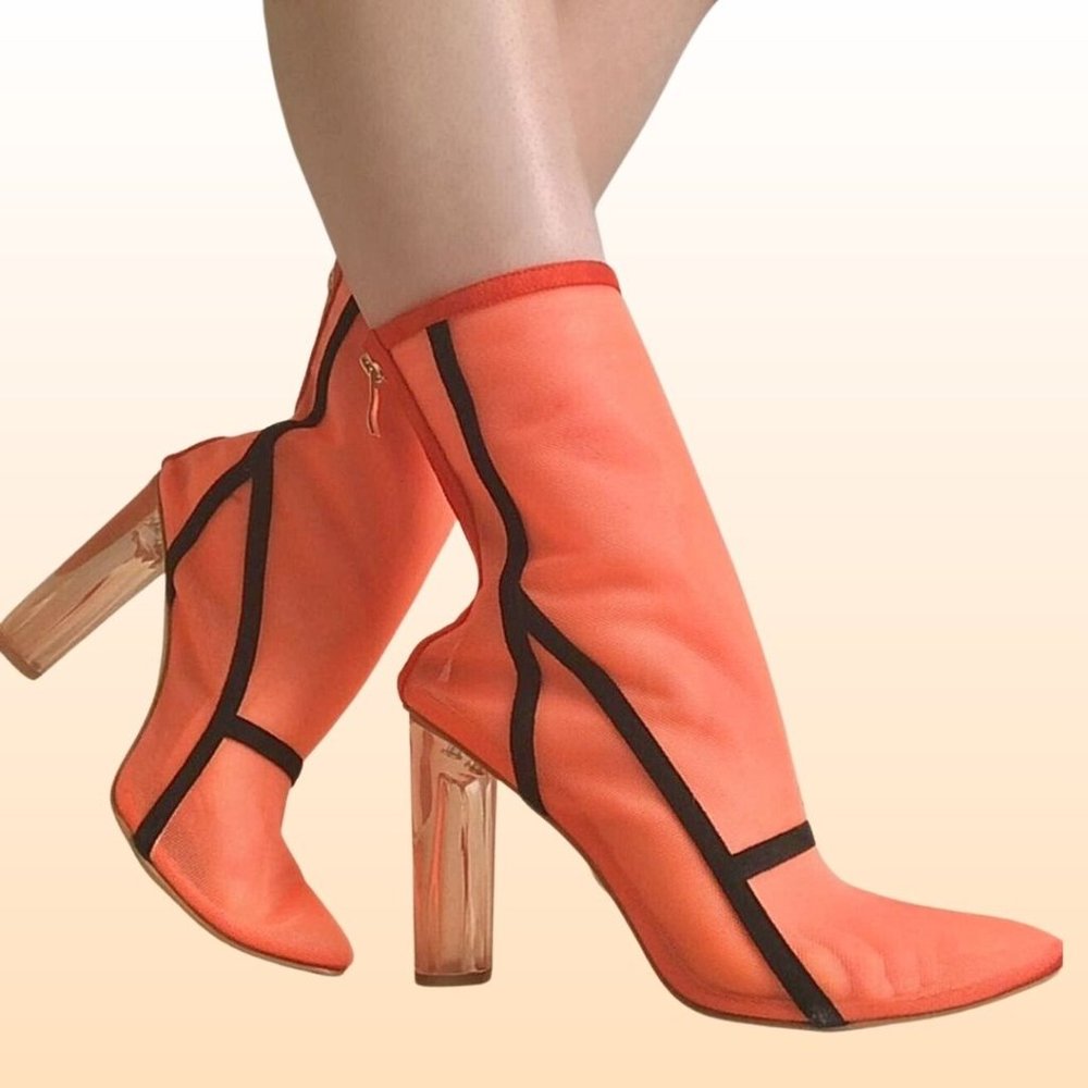 Orange Pump Booties